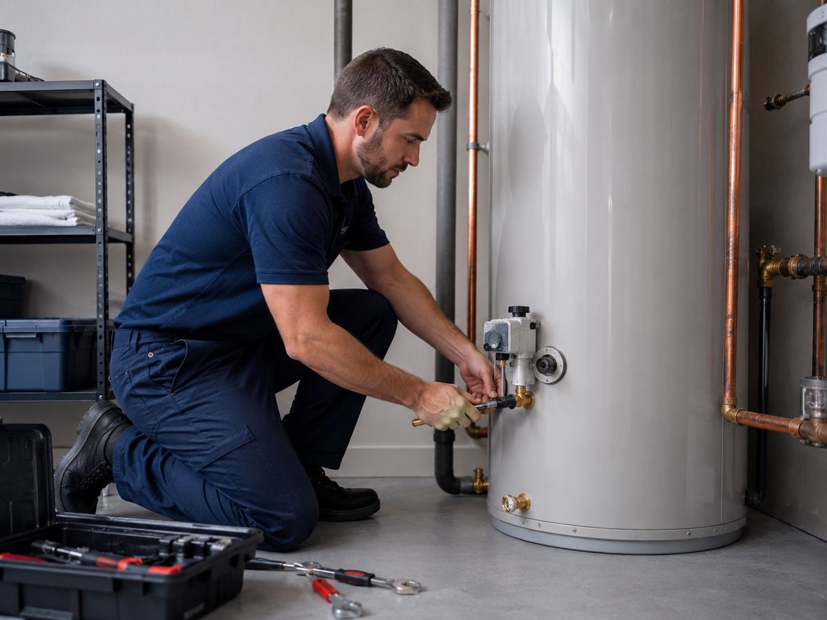 Water heater service used as service-specific marketing imagery.