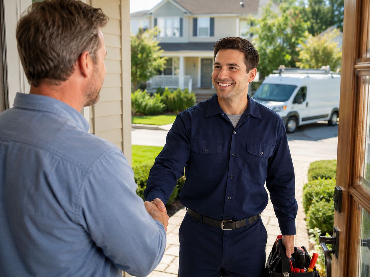 Friendly customer greeting representing customer experience.
